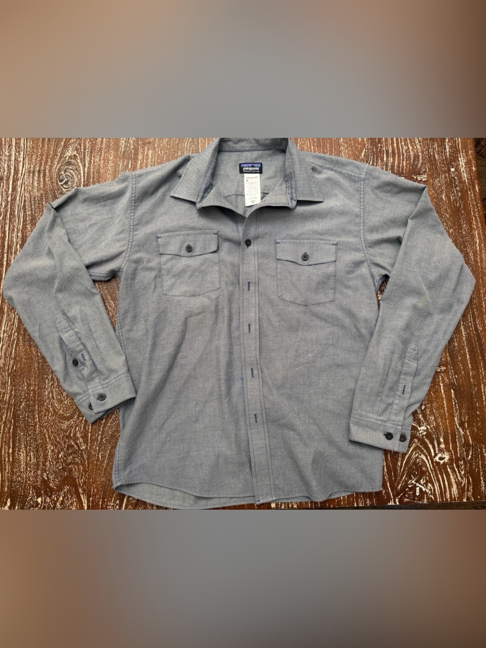 Patagonia Men's Light Blue Heather Button-Up Shirt Jacket